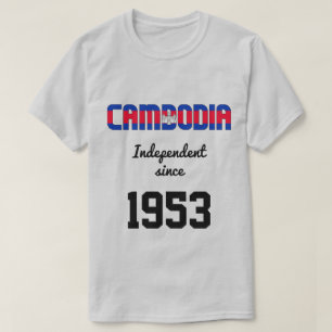カンボジア国旗の独立性お祝い Tシャツ