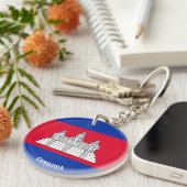 カンボジア国旗魅力的愛国的キーチェーン キーホルダー (正面右)