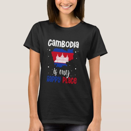 カンボジア国旗1 Tシャツ (正面)