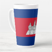 カンボジア国旗 カフェラテマグ (左アングル)
