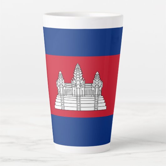 カンボジア国旗 カフェラテマグ (正面)