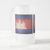 カンボジア国旗;カンボジア;クメール フロストグラスビールジョッキ (正面左)