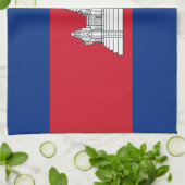 カンボジア国旗 キッチンタオル (折り畳み)