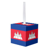 カンボジア国旗 キューブオーナメント (裏面アングル)