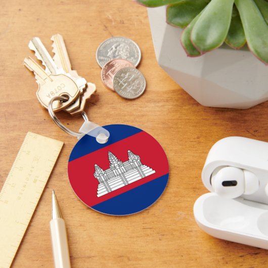 カンボジア国旗 キーホルダー (デスク)