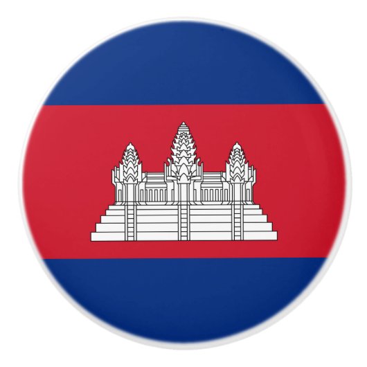 カンボジア国旗 セラミックノブ (正面)