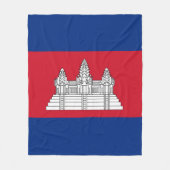カンボジア国旗 フリースブランケット (正面)