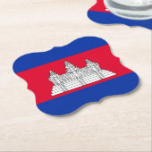 カンボジア国旗 ペーパーコースター (アングル)