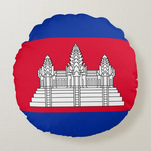 カンボジア国旗 ラウンドクッション (正面)
