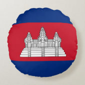 カンボジア国旗 ラウンドクッション (正面)