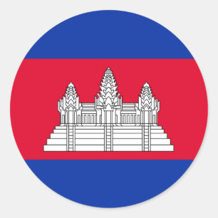 カンボジア国旗 ラウンドシール