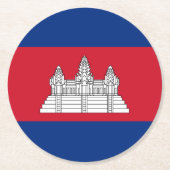 カンボジア国旗 ラウンドペーパーコースター (正面)