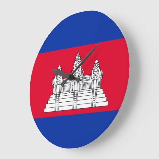 カンボジア国旗 ラージ壁時計 (傾斜)