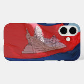 カンボジア国旗 Case-Mate iPhoneケース (裏面 (横))