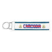 カンボジア国魅力的際国旗 リストバンドキーホルダー (鍵左)