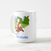 カンボジア地図と僧の旅 コーヒーマグカップ (正面左)