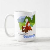 カンボジア地図と僧の旅 コーヒーマグカップ (左)