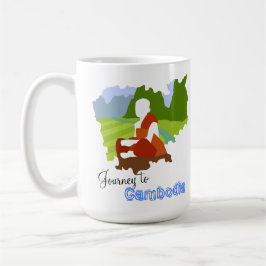 カンボジア地図と僧の旅 コーヒーマグカップ