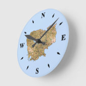 カンボジア地図の時計 ラウンド壁時計 (傾斜)