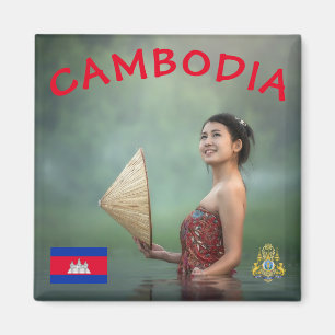 カンボジア女性フォトマグネット マグネット
