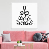 カンボジア数字ピラミッド – 0 12 345 6789クメール キャンバスプリント (インサイチュ (リビング))