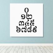 カンボジア数字ピラミッド – 0 12 345 6789クメール キャンバスプリント (インサイチュ (ウッドフロア))