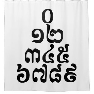 カンボジア数字ピラミッド – 0 12 345 6789クメール シャワーカーテン