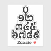 カンボジア数字ピラミッド – 0 12 345 6789クメール シール (シート)
