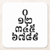カンボジア数字ピラミッド – 0 12 345 6789クメール スクエアペーパーコースター (正面)