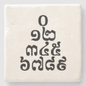 カンボジア数字ピラミッド – 0 12 345 6789クメール ストーンコースター (正面)