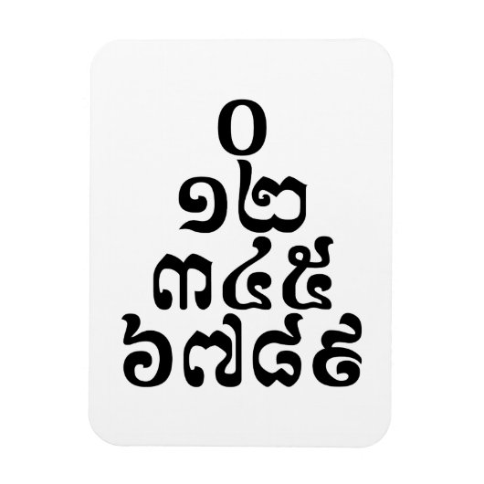 カンボジア数字ピラミッド – 0 12 345 6789クメール マグネット (縦)