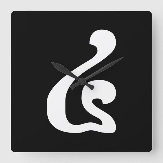 カンボジア数字4 / 4 / (៤ブエン)クメール文字 スクエア壁時計 (正面)