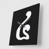 カンボジア数字4 / 4 / (៤ブエン)クメール文字 スクエア壁時計 (傾斜)