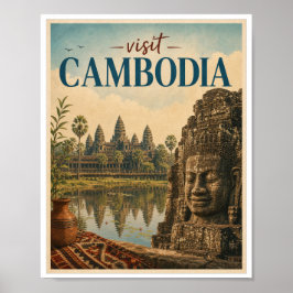 カンボジア旅行ヴィンテージ ポスター