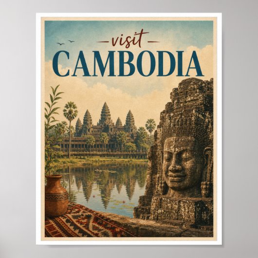 カンボジア旅行ヴィンテージ ポスター (正面)