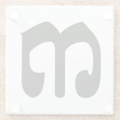 カンボジア第3位/第3位/(៣Bei)クメール脚本 ガラスコースター (裏面)