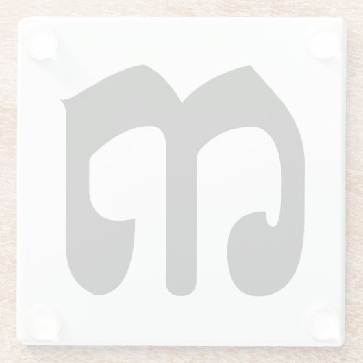 カンボジア第3位/第3位/(៣Bei)クメール脚本 ガラスコースター (裏面)