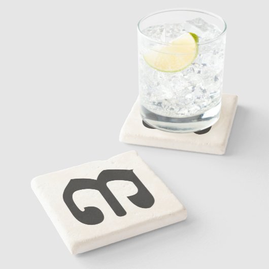 カンボジア第3位/第3位/(៣Bei)クメール脚本 ストーンコースター (横)