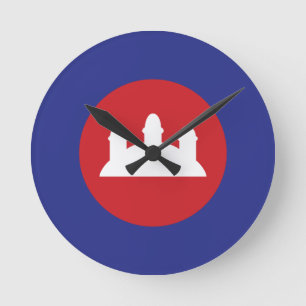 カンボジア語Roundel ラウンド壁時計