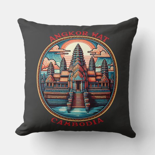 カンボジア，アンコールワット クッション (正面)