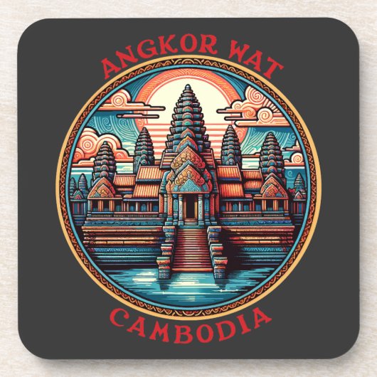 カンボジア，アンコールワット コースター (正面)