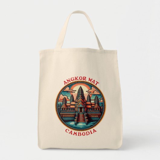 カンボジア，アンコールワット トートバッグ (正面)