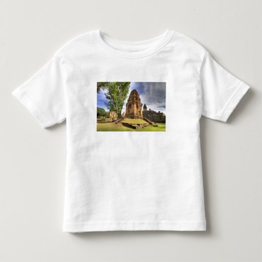 カンボジア、アンコールワット。バコン寺院の景色 トドラーTシャツ (正面)