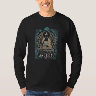 カンボジア アンコール仏像 プリント Tシャツ