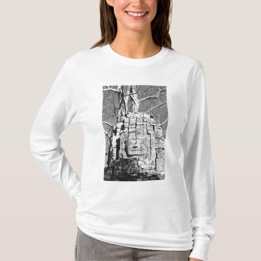 カンボジア アンコール遺跡 タソム寺のレリーフ Tシャツ (正面)