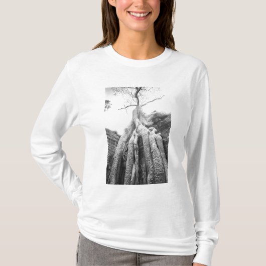カンボジア アンコール遺跡 タプロームの木 Tシャツ (正面)