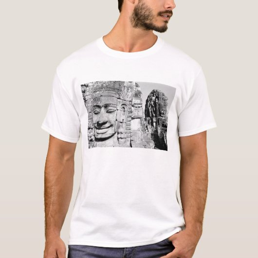 カンボジア アンコール遺跡 バイヨン寺院の仏頭 Tシャツ (正面)
