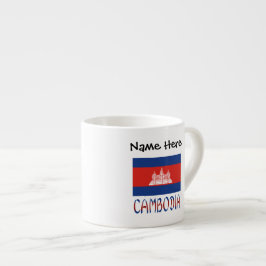 カンボジア カンボジア国旗 タイル加工 パーソナライズ エスプレッソカップ