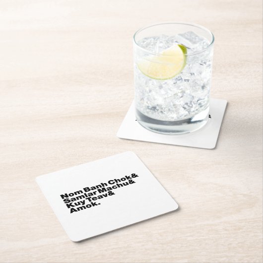 カンボジア/クメール通り食 スクエアペーパーコースター (インサイチュ)