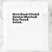 カンボジア/クメール通り食 長方形シール (バッグ)